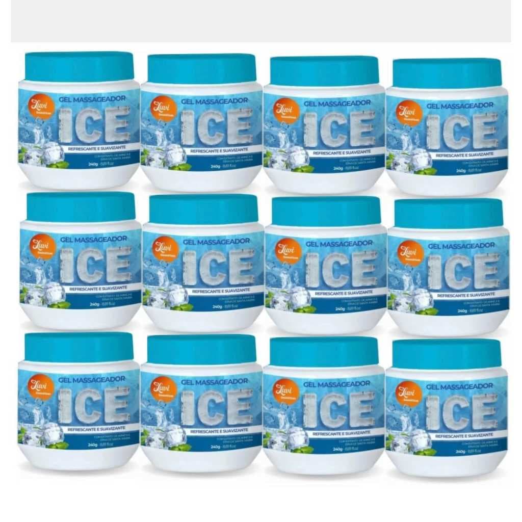 Kit 12 unidades de Gel Para Massagem Muscular Ice refrescante e suavizante.PRODUTO NOVO!! MAIS DE 21 MIL VENDAS NA LOJA!