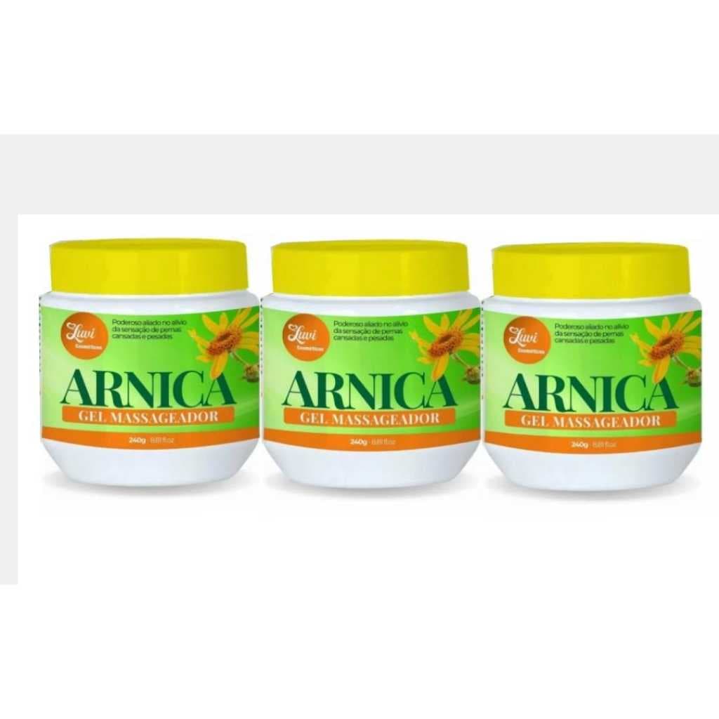 Kit com 3 unidades Gel Para Massagem Muscular Arnica 240g. PRODUTO NOVO! LOJA COM MAIS DE 21 MIL VENDAS!!