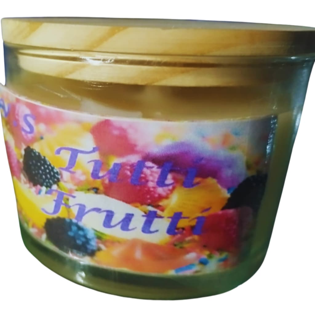 Vela Perfumada Aromatica No Copo De Vidro 265ml Aroma De Tutti Frutti