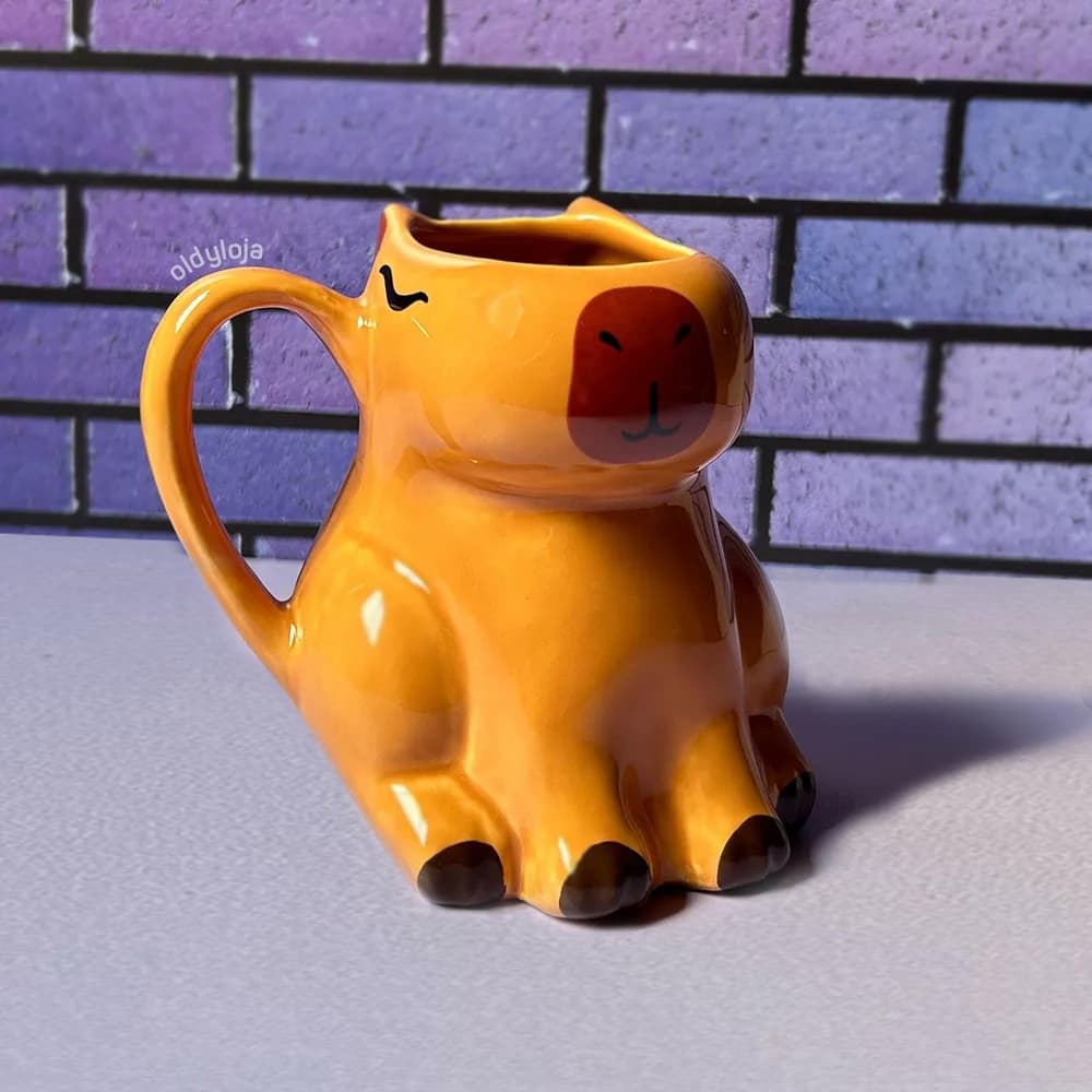 Caneca Capivara 3D Capineca Fofa Cerâmica Canecas Diferentes Oldy Presentes