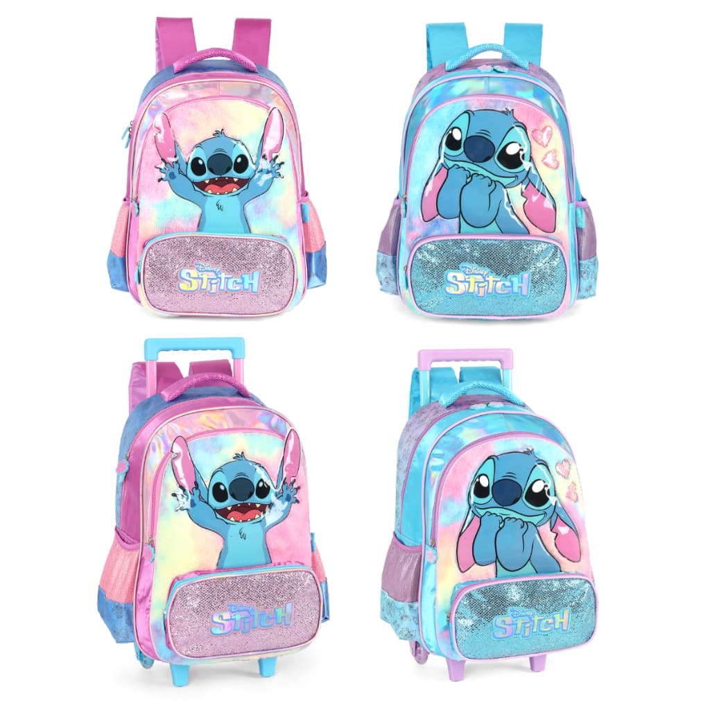 Mochila Stitch Holográfica Peluciada Luxcel Lançamento 2026
