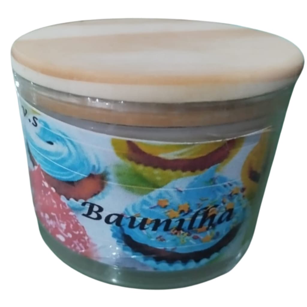 Vela Perfumada Aromática  No Copo De Vidro 265ml Aroma De Baunilha