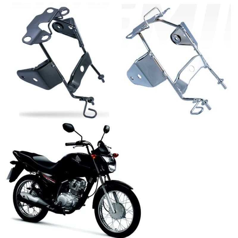 Suporte de Farol Fan 125 2009/13 Preto e Cromado