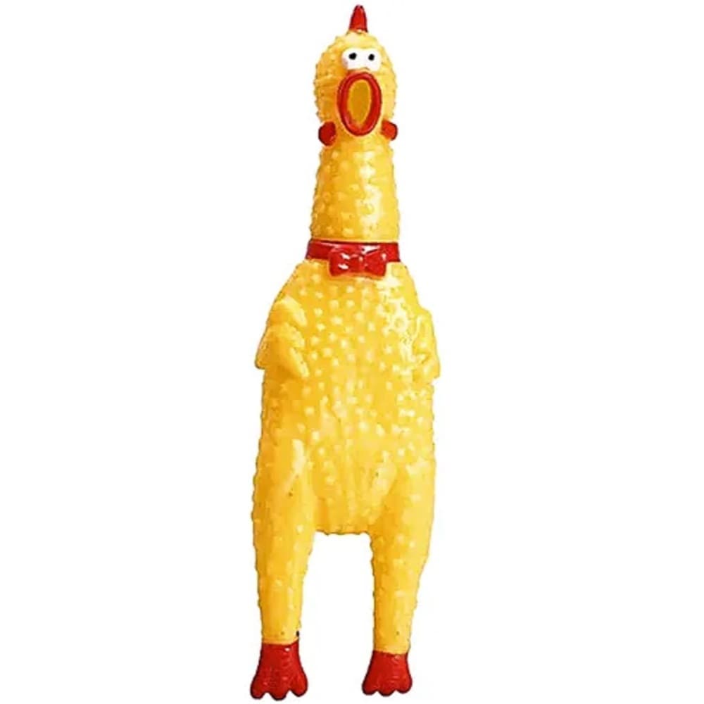 3 Frangos Mordedor Pet Galinha De Borracha 16cm Sonoro Brinquedo para cães