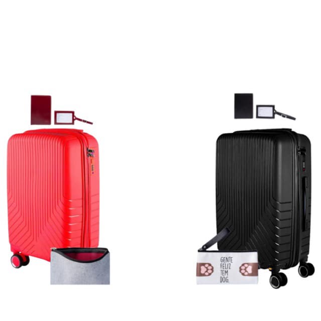 2 Malas bordo 10kgs POLIPROPILENEO + 2 Tags + 2 passaporte couro legitimo + 2 Necessaire Enviou Emediato