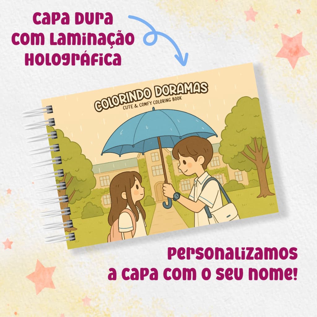 Livro de Colorir DORAMA K-DRAMA Coloring Book A5 folhas grossas Capa Dura Personalizada