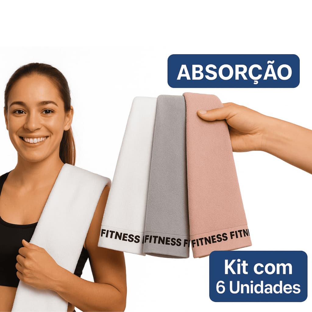 Kit 12 Toalhas Esportivas FitKit Premium – Para Treino e Rotina Intensa
