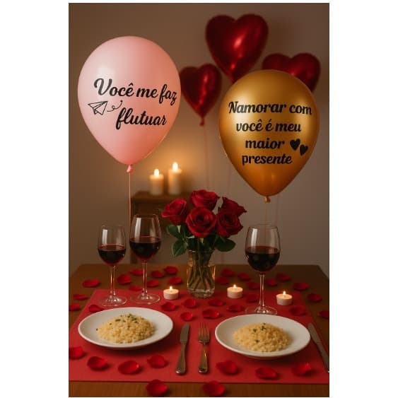 Adesivo Personalizado para Balão | Namorados Amor | Vinil Recorte | À Prova D'Água | Vários Tamanhos