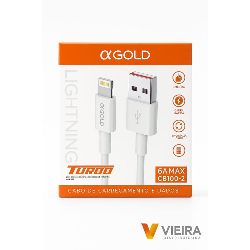 Cabo iphone de carregamento e dados turbo 6A MAX CB100-2