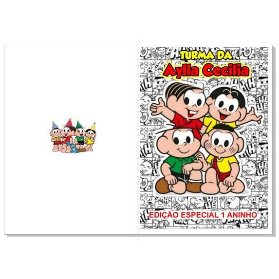 Revista de colorir personalizada / 10x14 Turma da Monca