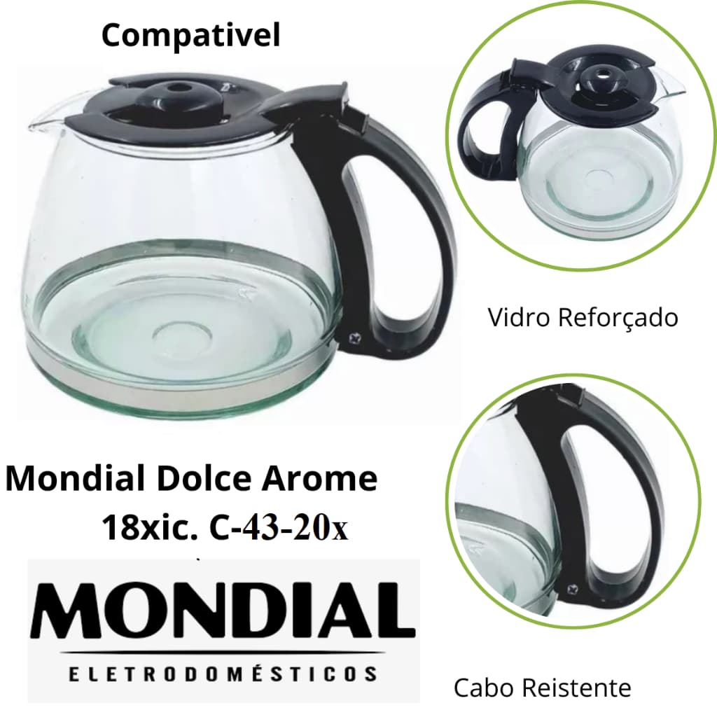Jarra Cafeteira Dolce Arome - C-43-20x - MONDIAL- 20 Xícaras - COMPATÍVEL