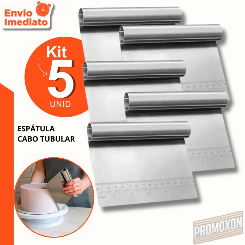 Kits Espátula Tubular Bolos Massas Legumes Chocolate Cabo Tubular pra Confeiteiro Cozinha Restaurante