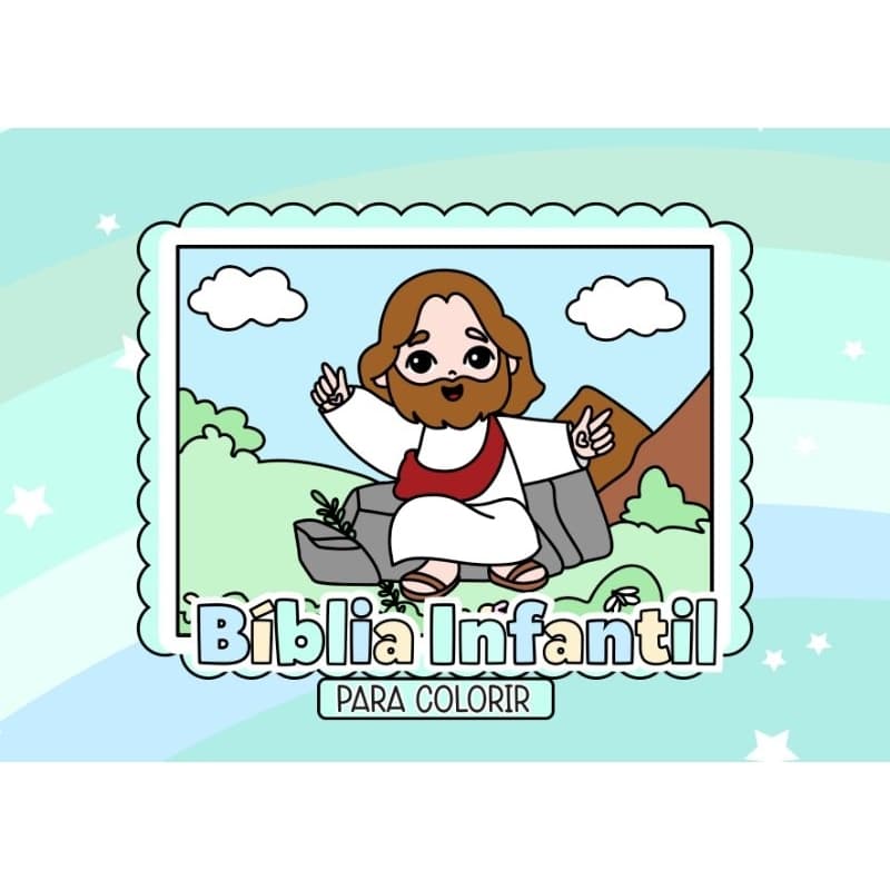 Livro de Colorir biblia infantil com 50 folhas A4 grande