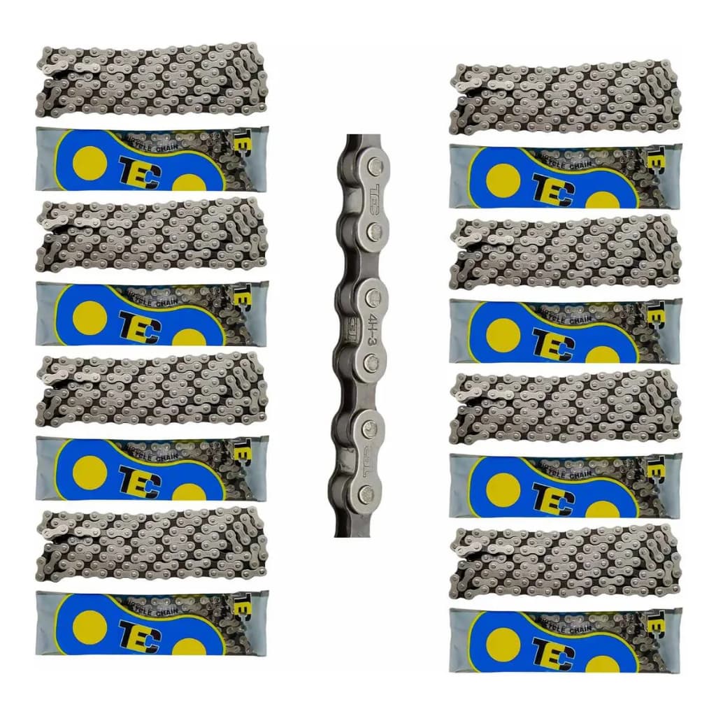 Kit 10 Corrente Grossa Tec 114 Elos Bike Sem Marcha Aro 16 20 24 26