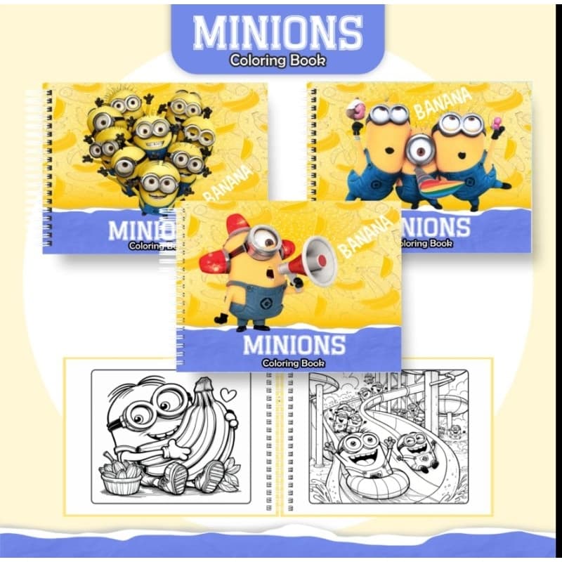 Livro de Colorir minions com 50 folhas A4 grande