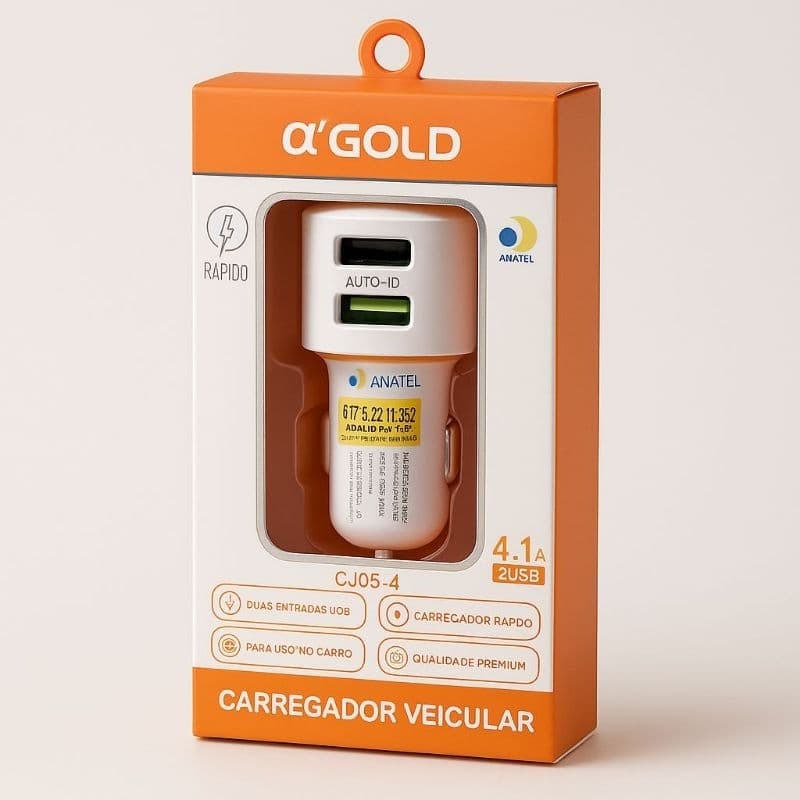 Carregador Veicular com 2 USB 20W 4.1A