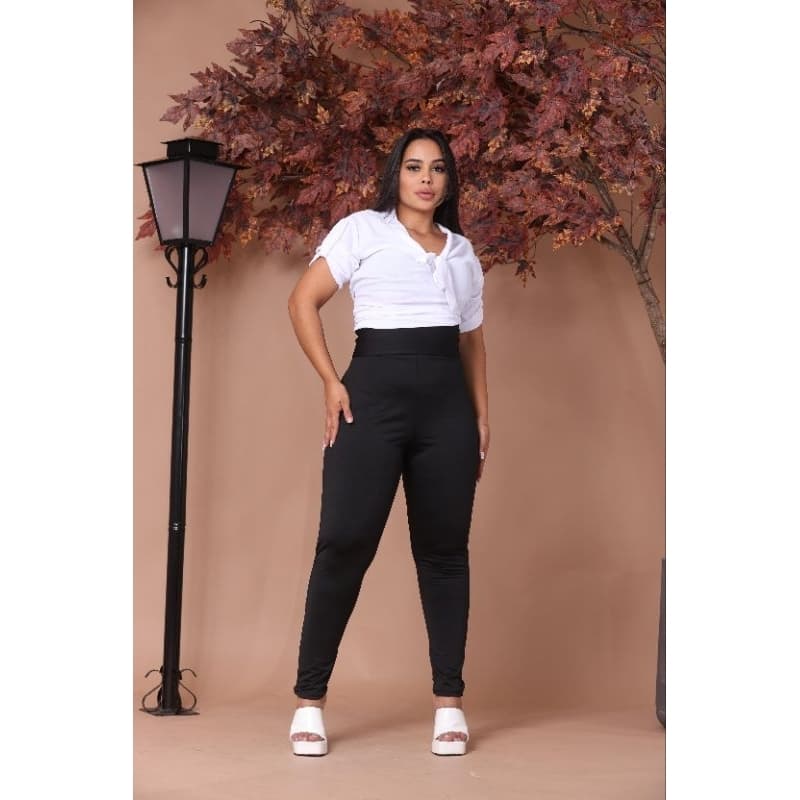 calsa  legging  plus zise cintura alta confortável
