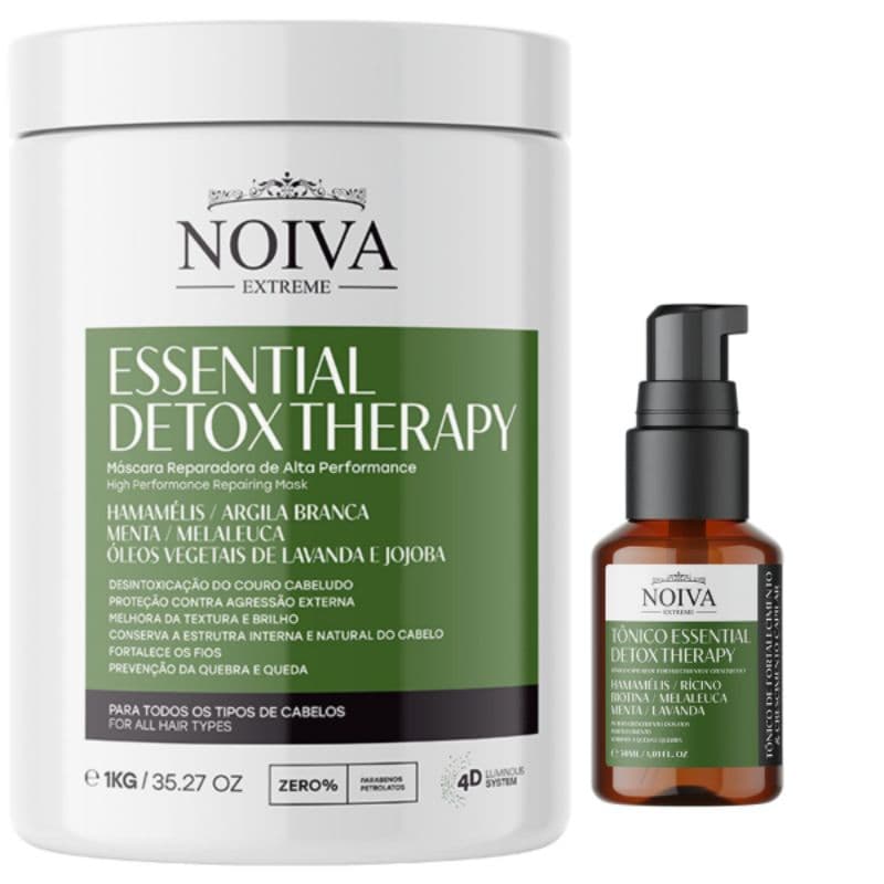 Kit Essencial Detox Capilar Therapy Alta Performance (Máscara + Tônico) Desintoxicação do couro cabeludo