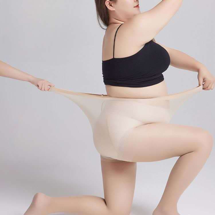 Kit Meia Calça Plus Size Fio 20 Fina Feminina Clássica Básica Elásticas e Respiráveis Bege