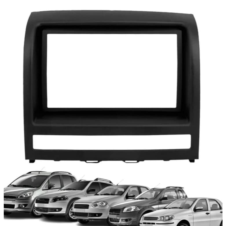 Moldura painel 7 Polegadas 2 Din Multimidia DVD Mp5 Fiat Palio Siena Weekend Strada