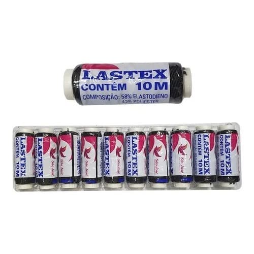 Lastex (10 MTS)-Pct C/10 Unidades Branco e Preto (Entrelace Mega Hair)