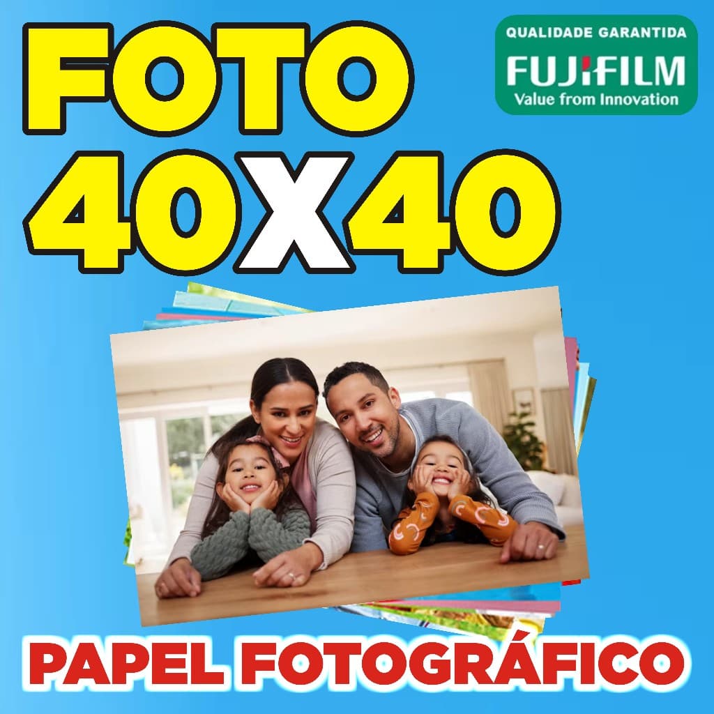 Impressão / Revelação de Foto e Poster 40x40 Cm Papel Fotográfico Fujifilm