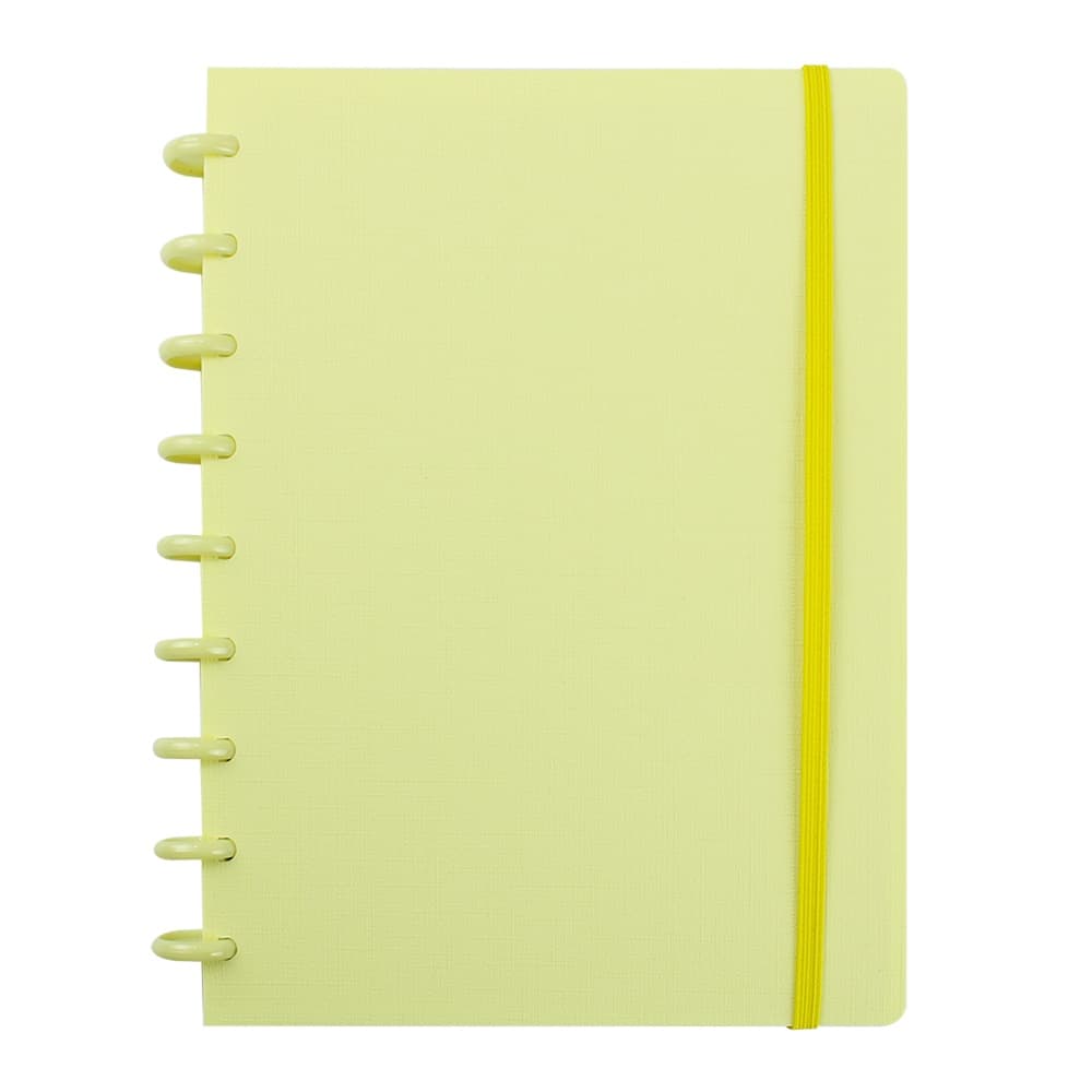 Liquidação Caderno de Disco Linho Amarelo Grande 202X282 Modelo 72