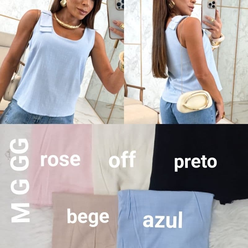 BLUSA FEMININA COM LAÇO NO OMBRO