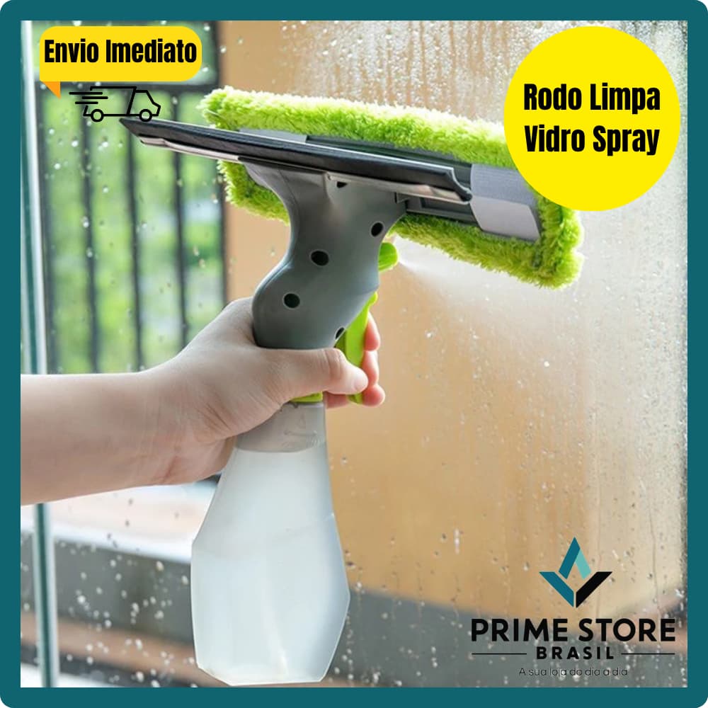 Rodo Mop Spray Com Borrifador Spray Limpa Vidros e Espelhos 2 Em 1 Rodinho Limpador Portátil Prático