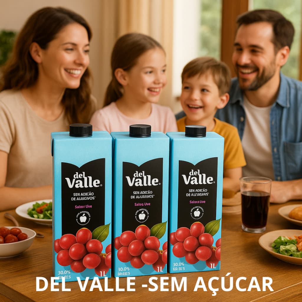 SUCO DEL VALLE UVA SEM ADIÇÃO DE AÇÚCAR- SAUDÁVEL-1LITRO KIT 03 UNIDADES