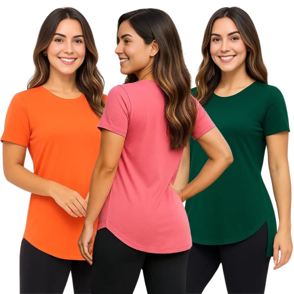 Kit 3 Blusa Academia Camiseta Tapa Bumbum Camisa Academia Veste Legging Blusa Pilates