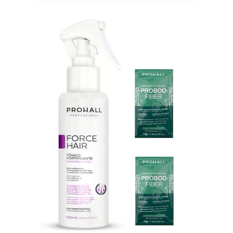 Tônico Force Hair Crescimento Capilar Acelerado 120ml + 2 Sachês Hidratação de Brinde