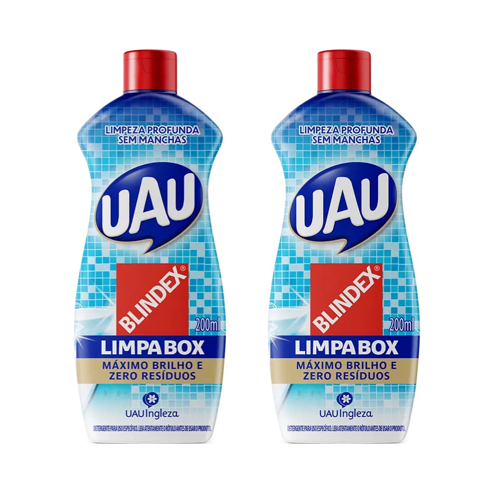 Limpa Box UAU Blindex 200ml Kit com 2 ou Unitário (Escolha a quantidade, ENVIO IMEDIATO)