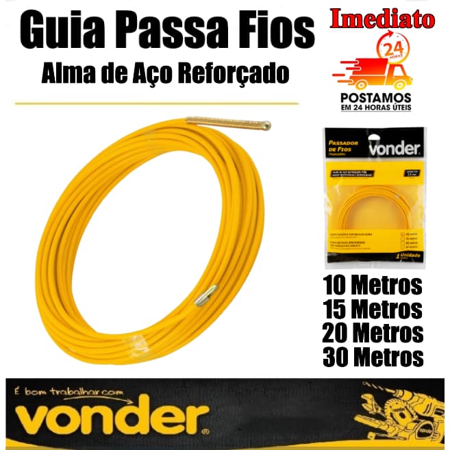 Passador de Fio Guia com Alma de Aço 10m 15m 20m 30m - Vonder