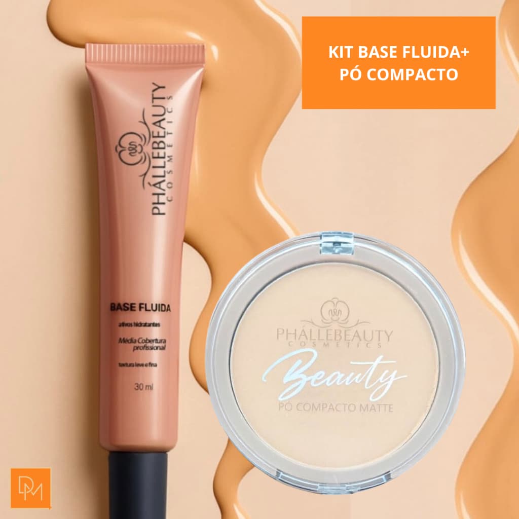 Base fluida Média Cobertura Não marca Expressões Faciais Phallebeauty+Pó Compacto