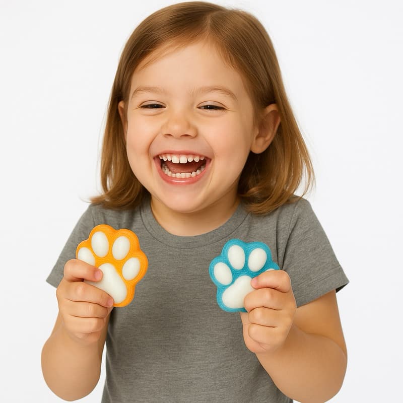 2 Squishy De Patinhas Com Pelinho  Kawaii Anti-stress  Brinquedo Relaxante  Apertável Squish Fofa Criativo