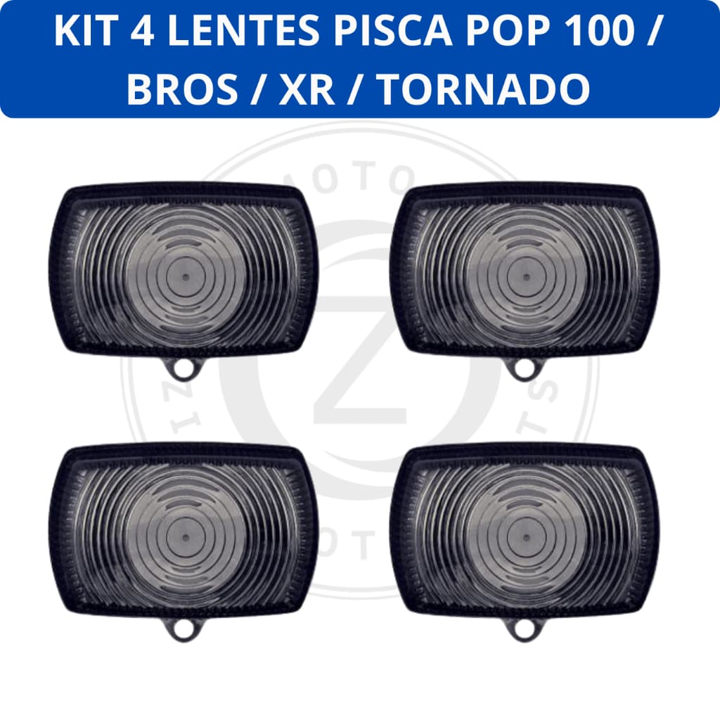 Lente Pisca Fumê Pop 100 2007 a 2015 Bros Até 2012 Xr 200 Xlr 125 Tornado - Disponível nas opções com 1, 2 ou 4 unidades