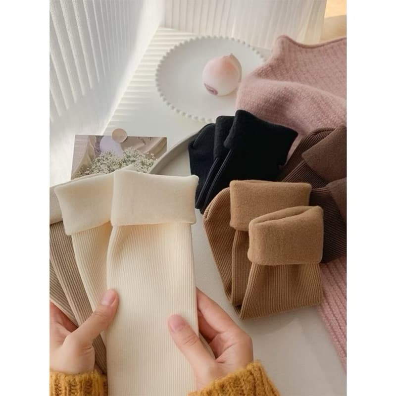 Meias Grossas De Térmicas Flexíveis  Femininas De Inverno 35-40 Cor aleatória