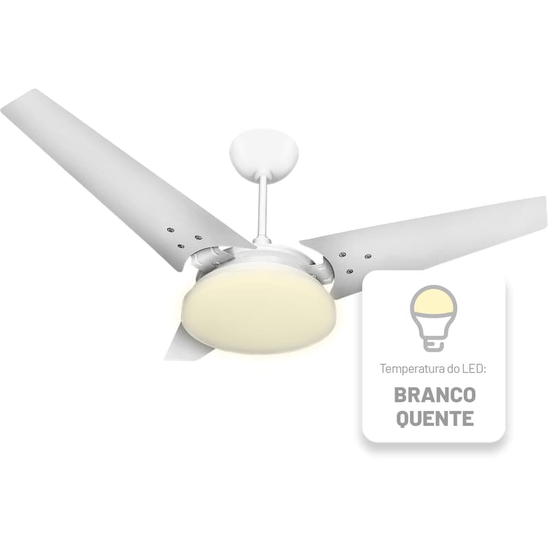 Ventilador de Teto Nunes Plafon Led borda Infinita 3000K 127V Ventex