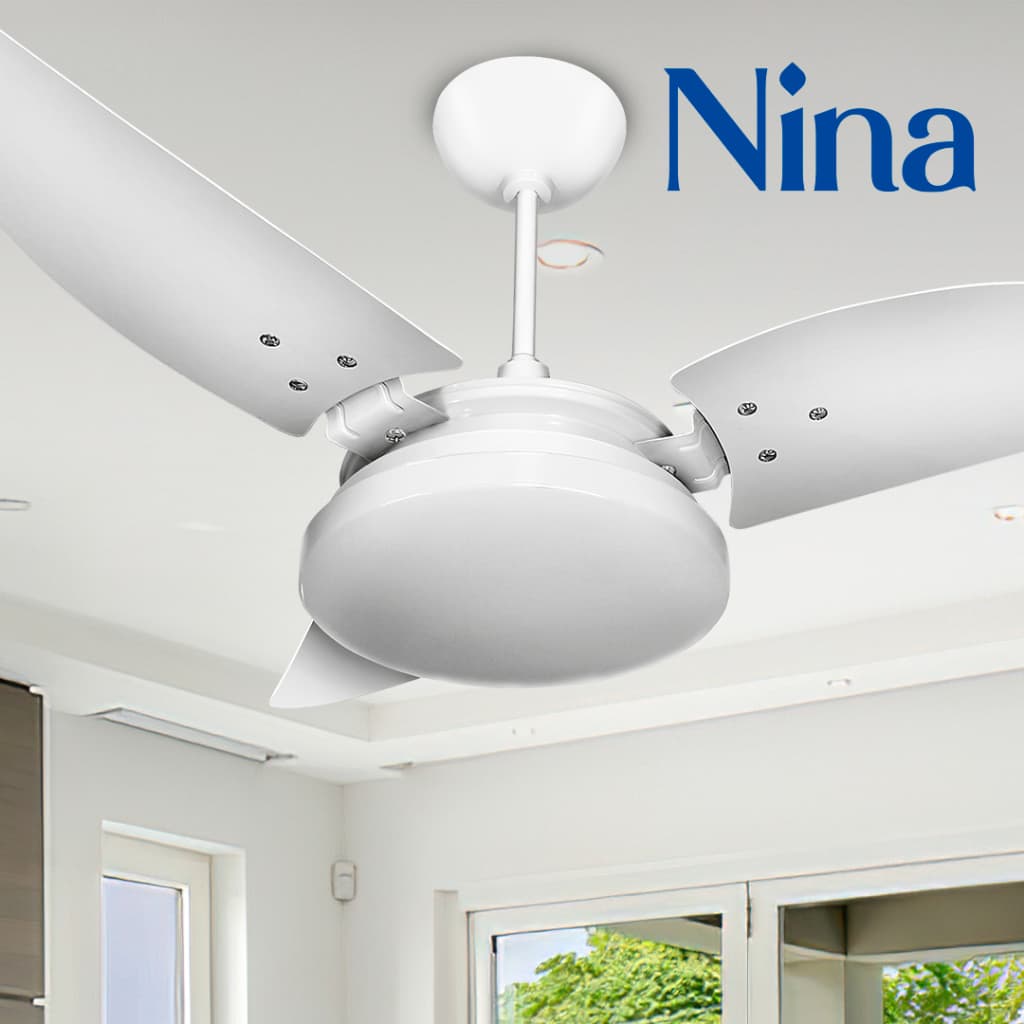 Ventilador de Teto Led borda Infinita Nina 6500K 127V Ventex