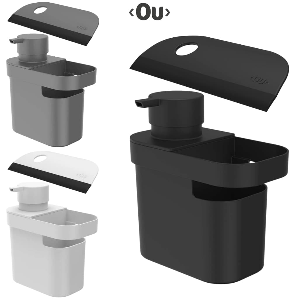 Kit Dispenser Porta Detergente e Rodo de Pia Trium 650ml Ou