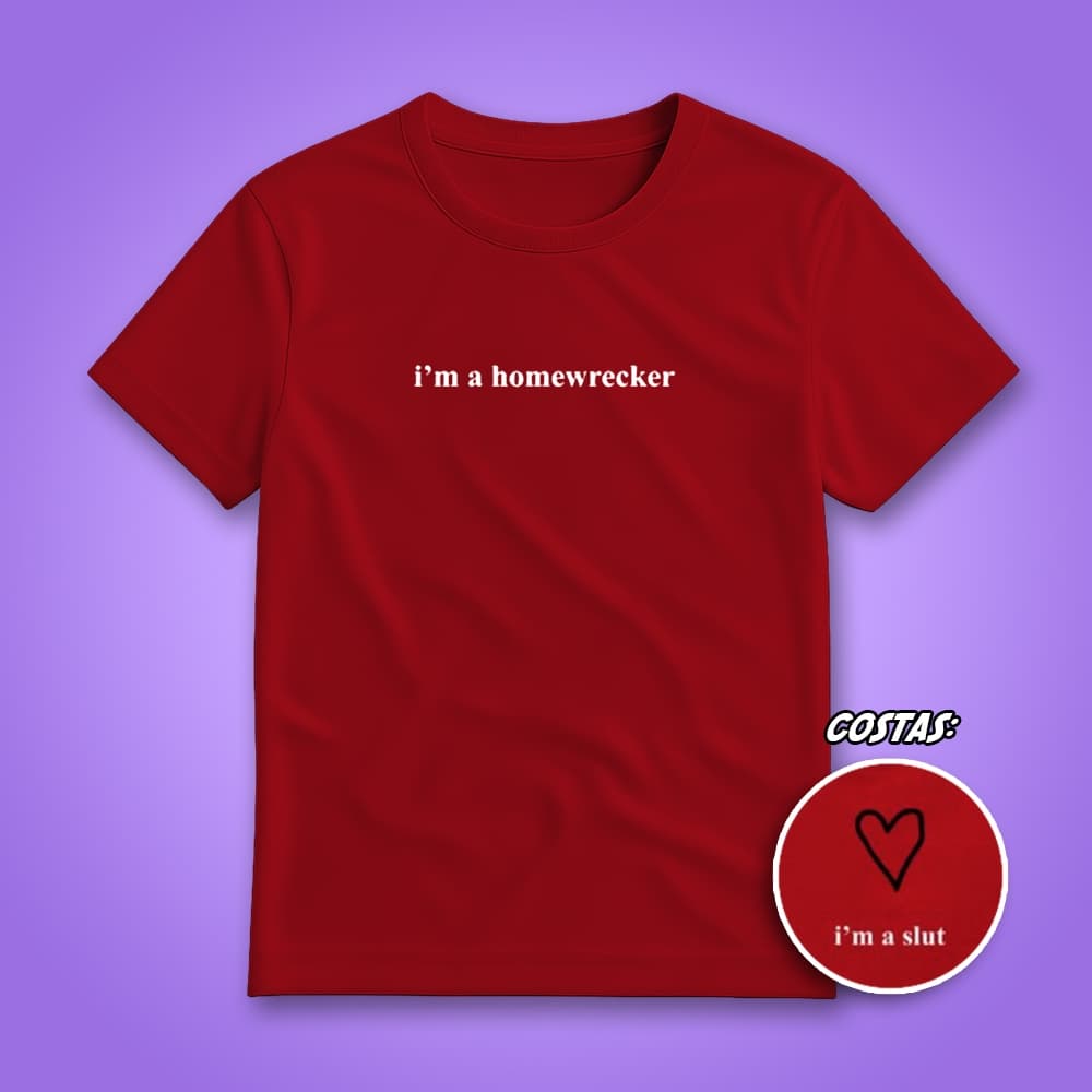 Camiseta Sabrina Carpenter I'm a Homewrecker Frente e Costas 100% Algodão