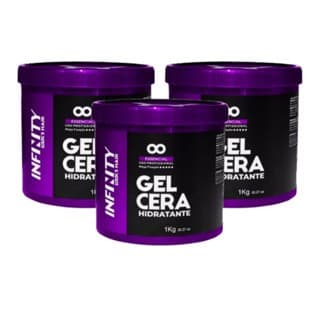 Kit 3x Gel Cera Capilar Masculino Infinity 1kg | Hidratação | Fixação Flexível | Estilo Profissional