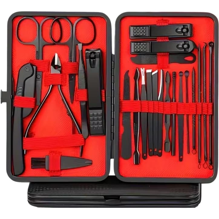 Manicure Kit Profissional Completo Alicate de Unhas e Pinças 24pçs