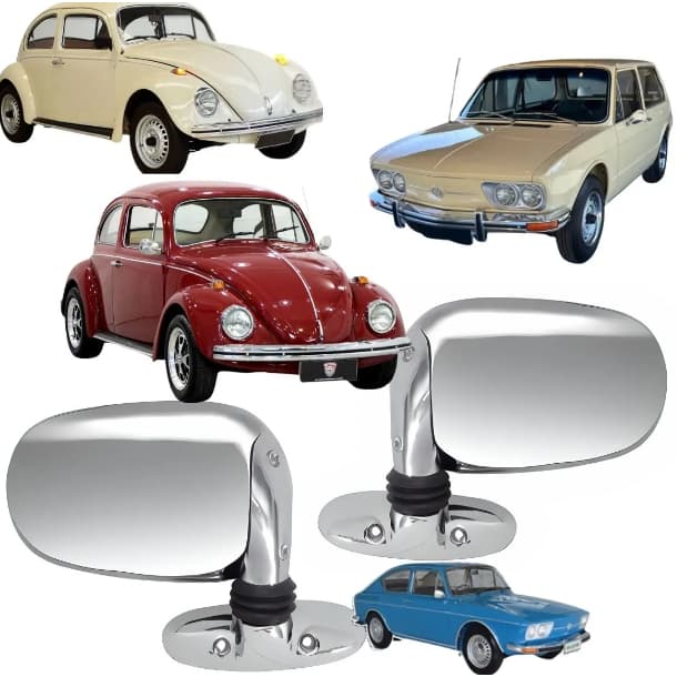 Par Retrovisor Universal Cromado Fusca Passat Brasilia RX6604 MAG0321