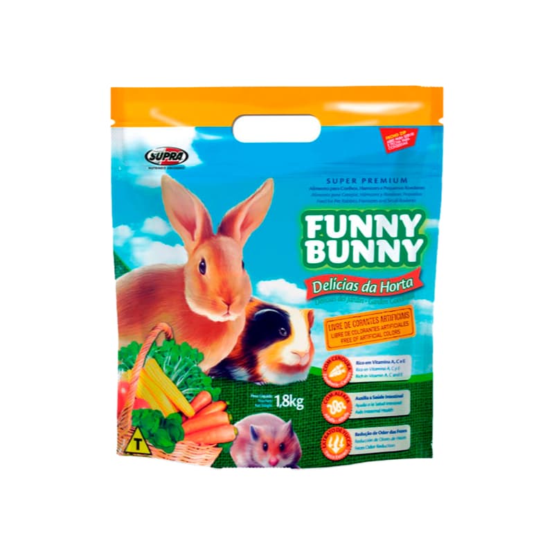 Ração Funny Bunny Delícias da Horta Supra 1.8Kg
