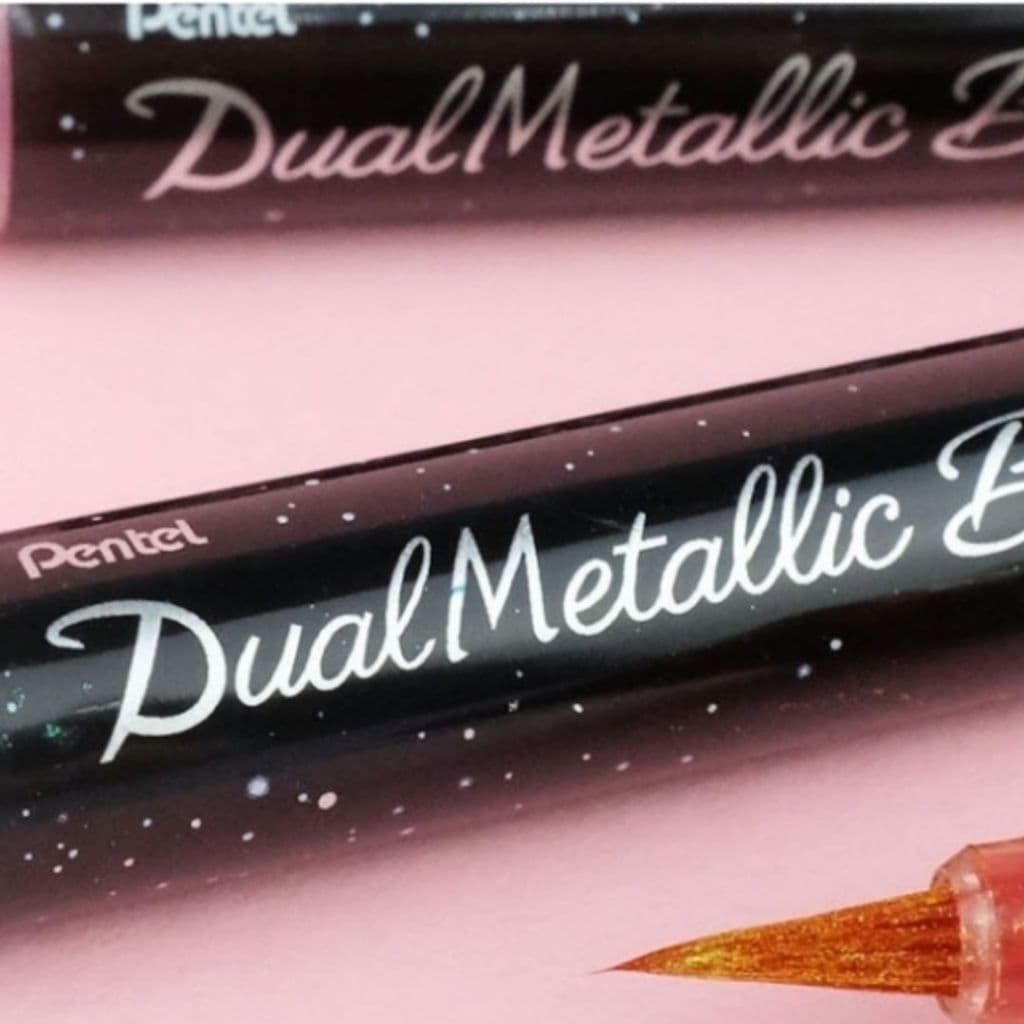 Caneta Marcador Brush Pen Dual Metallic, Pentel
