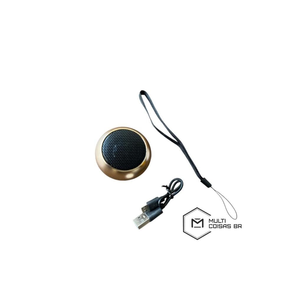 Mini Caixinha de som de Metal Amplificada com Bluetooth Dourada
