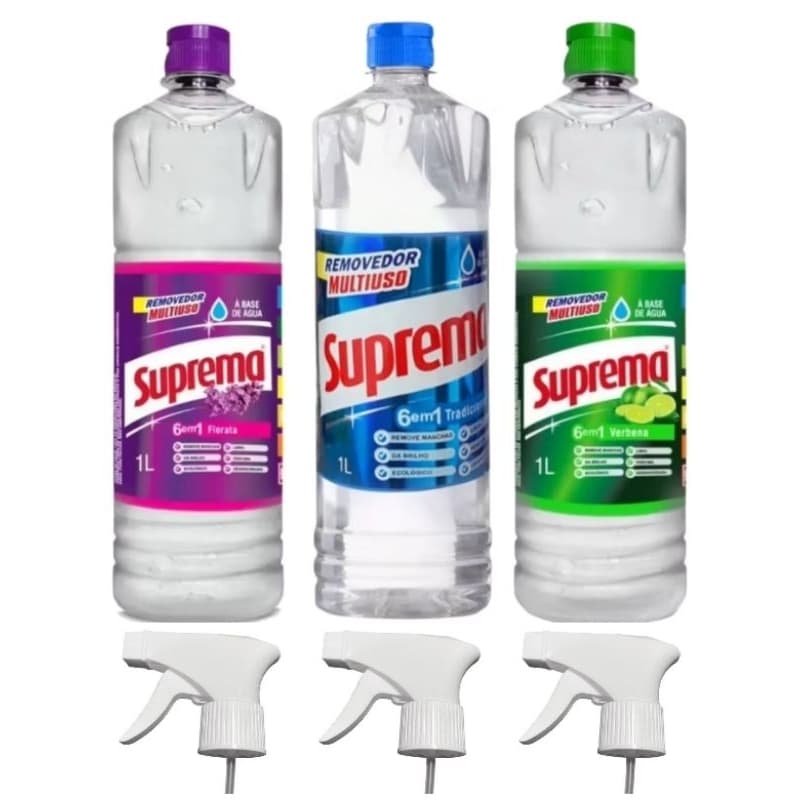 Kit Removedor Perfumado Suprema Com Gatilho 1 Litro - 03 Unidades
