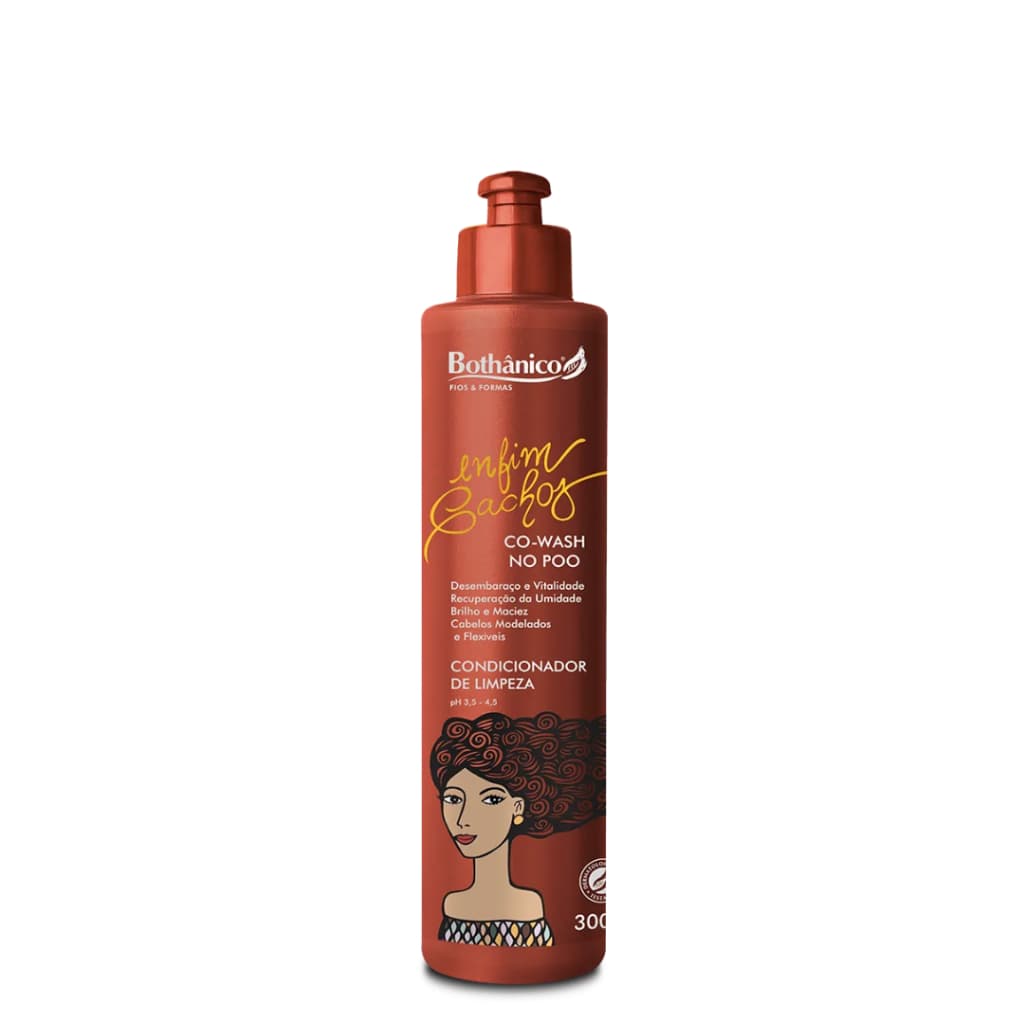 Condicionador de Limpeza Co-Wash No Poo Enfim Cachos 300ml Brilho e Maciez Bothânico Hair Cosméticos
